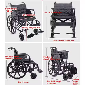 Silla de Ruedas Manual Ligera y Ancha de Acero al Carbono para Personas Mayores, Silla de Ruedas Manual de Rehabilitación para Discapacitados - Product Image 2