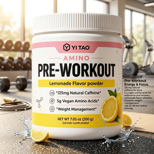 Amino Pre-Entrenamiento en Polvo Sabor Limonada Rosa 125mg Cafeína Natural Aminoácidos Veganos Impulso de Energía Control de Peso Dietético - Product Image 6