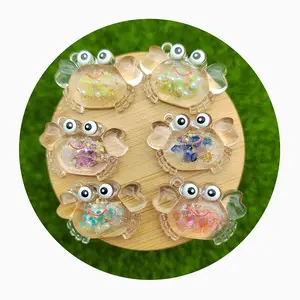 3D Luminous Jellyfish Crab Resin Pendants Clear Jewelry Bead with Hole on Top Glow in Dark Sea Animal Ocean Theme Beads DIY