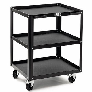 USAG <b>Tool</b> <b>Cart</b> 3 Shelf Black Heavy Duty Storage Rolling Utility <b>Cart</b> - Product Image 1