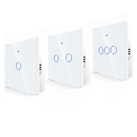 Vente en gros Tuya Zigbee Télécommande sans fil Smart Eu 1 2 3 4 Gang Glass Touch Light Interrupteur électrique mural
