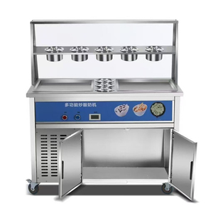 YUMO Double Compressor Double Square Pan Fried Ice Cream Roll Machine Fast Freeze Thick Cut Frozen Yogurt <b>Maker</b> Commercial Desse - Product Image 2
