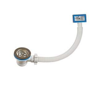 Fregadero sifón americano Tipo 1 1/2 "X 40 <span class=keywords><strong>con</strong></span> desbordamiento y manguera corrugada 40/50 sifón Desagüe de cocina residuos - Product Image 2