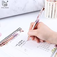 TTX stylos à bille de sport Logo personnalisé nouveau Design or Rose feuille liquide flottant bricolage stylos à paillettes pour la Promotion de cadeaux