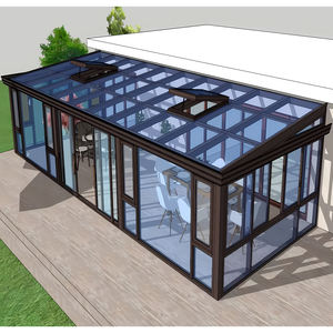 Pergola de jardin d'hiver à structure en aluminium de 3,0 mm d'épaisseur, économe en énergie, pour villa et jardin sur le toit - Product Image 1