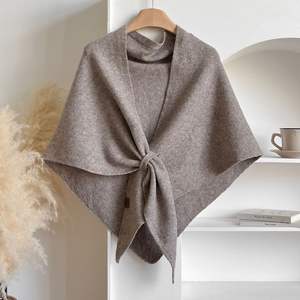 Ultima 2025 di Whosale maglione comodo scialle in maglia tinta unita morbido Pashmina uomo a triangolo <span class=keywords><strong>Poncho</strong></span> - Product Image 5