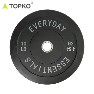 TOPKO gym use home fitness high quality rubber cast iron weight plate disc