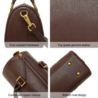 Sac Boston en cuir pleine fleur fait main pour femme, avec poignée supérieure, vintage, imperméable, mallette de bureau pour le travail, logo personnalisé