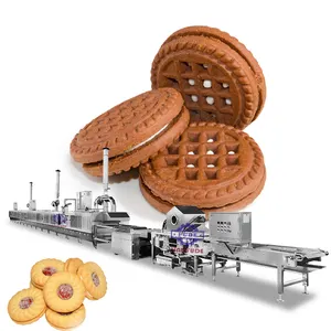 Avançado completo automático biscoito que faz máquina linha soft jam cookies produção linha