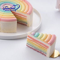 Desserts de pâtisserie surgelés crème fraîche collation de dessert saine gâteaux au fromage en forme d'arc-en-ciel gâteaux éponge en mousseline de soie livraison rapide