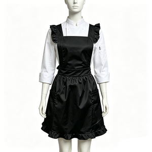 Delantal de <span class=keywords><strong>Chef</strong></span> de Poliéster y Algodón para Mujer, Delantal de <span class=keywords><strong>Cocina</strong></span> Personalizado al por Mayor para Restaurantes y Bares - Product Image 4