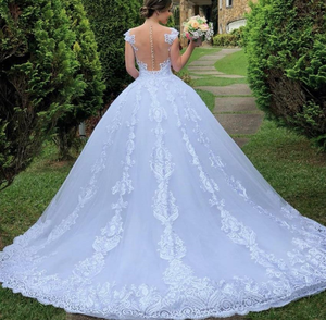 NUOVO <span class=keywords><strong>Abito</strong></span> da Sposa da <span class=keywords><strong>Donna</strong></span> Bianco alla Moda in <span class=keywords><strong>Tulle</strong></span> per Matrimonio - Product Image 6