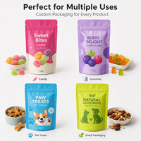 Sachets Mylar souples personnalisés de 3,5 g, imprimés, de qualité alimentaire, à fermeture éclair refermable, pour bonbons, gommes, aliments pour animaux de compagnie et snacks