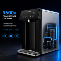 Distributeur d'eau gazeuse intelligent électrique avec fonctions eau chaude, eau froide et glace, chauffage et refroidissement instantanés, purificateur RO, en acier inoxydable, pour usage domestique