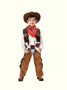 Conjunto <span class=keywords><strong>de</strong></span> 4 Piezas <span class=keywords><strong>de</strong></span> Disfraces <span class=keywords><strong>de</strong></span> Vaquero del Oeste para Niños, Disfraz para Halloween, Cumpleaños, Navidad (Sombrero + Chaleco + Pantalones + Pañuelo para la Cabeza) - Product Image 4