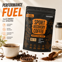 Poudre de café instantané pour la récupération sportive, supplément de Cordyceps, BCAA, électrolytes, 150g, support OEM, endurance, récupération musculaire