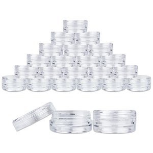 Tarros/frascos de plástico transparente de 5g para crema cosmética para ojos con tapa de rosca - Product Image 1