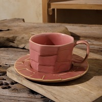 Ensemble de tasses à thé de style vintage de bureau à domicile de haute qualité tasse à café personnalisée tasse et soucoupe en céramique