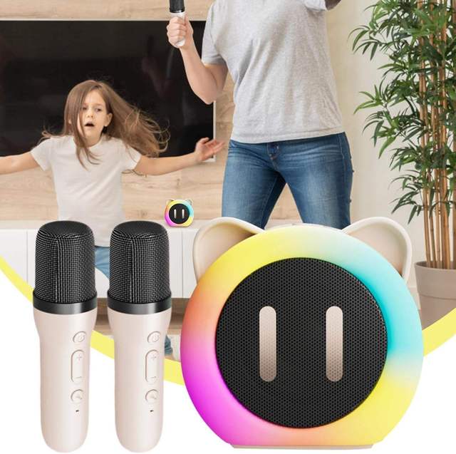 2026 Newest Mini Wireless Karaoke Speaker Microphone Portable Home BT Party Mic Smart Children Blue tooth Speakers for Kids
