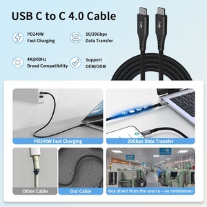 Hot Xu Hướng <span class=keywords><strong>USB</strong></span> Loại C 4.0 Cáp Nhanh Chóng Sạc Giữa Tốc Độ 20Gbps Cáp Dữ Liệu Pd 240W 4K 60Hz <span class=keywords><strong>USB</strong></span>-C Để <span class=keywords><strong>USB</strong></span>-C Cho Màn Hình Video PC - Product Image 2