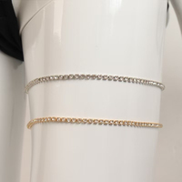 Chaîne de cuisse double rangée en diamant simulé, serre-jambe élastique scintillant, bijou de corps de plage pour femme