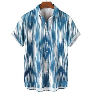 Nuova Camicia Hawaiana da Uomo Casual e Larga con Stampa Digitale 3D Floreale e Vegetale, Traspirante e con Perline, Ideale per il Commercio Transfrontaliero - Product Image 1