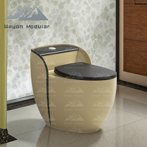Wayon Luxury Art Golden Beige Ceramic <strong>Toilet</strong> With <strong>Black</strong> Seat Cover for Villa Bathroom Decor - Product Image 6