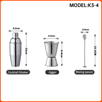 Ensemble de shaker à cocktails en acier inoxydable 3 pièces Capacité 700 ml Design moderne durable pour bar à domicile Utilisation en boîte de nuit