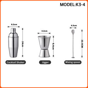 Juego de Coctelera de Acero Inoxidable de <span class=keywords><strong>3</strong></span> Piezas con Capacidad de 700 ml, Diseño Moderno y Sostenible para Uso en Bares y Discotecas - Product Image 2