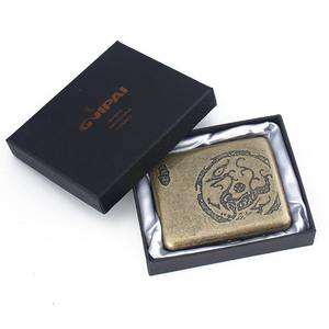 กล่องบุหรี่โลหะสีเงินแบบโบราณของผู้ชายกล่องบุหรี่แบบพกพากันลมกันความชื้นกันลม - Product Image 6