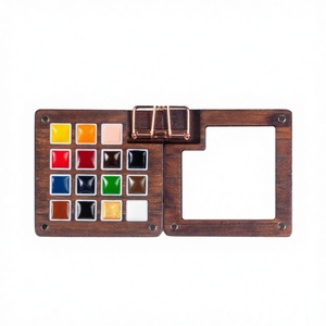 Becreative 15-Color Mini Pocket Wood Case Watercolor <b>Set</b> Paper 0.5ml Travel-friendly Outdoor <b>Sketching</b> for Students Beginners - Product Image 2