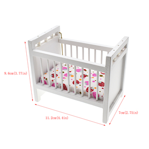 ILAND Dollhouse Meubles Lit Bébé Lit Pépinière Chambre Placard Ensemble Chaise Berçante Cheval de Bataille Pour Maison de Poupée Accessoires - Product Image 2