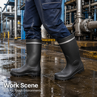 Bottes de sécurité imperméables en PVC CE avec embout et semelle intermédiaire en acier anti-perforation
