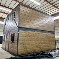 Casa Contenedor Expandible Portátil con Estructura de Acero y Techo Plano, Fácil de Instalar, Casa Prefabricada para Campamentos y Resorts