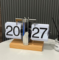 Horloge de table mécanique à affichage numérique Miao Ke, style européen contemporain, design artisanal pour salon, avec fonction de retournement de page