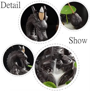 Brûleur <span class=keywords><strong>de</strong></span> bâtonnets d'encens Dragon Home, porte-cônes d'encens en céramique avec 10 cônes gratuits - Product Image 6