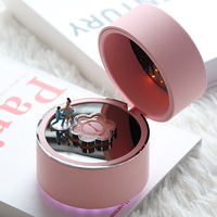 Coffret Cadeau Saint-Valentin : Bijoux Lumineux LED Circulaires, Peinture Pailletée, Bague, Collier, Pendentif, Boucles d'Oreilles