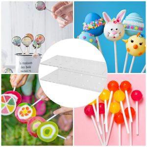 Dudukan kue Pop 15/20 lubang tampilan Lollipop berdiri akrilik bening rak <span class=keywords><strong>Display</strong></span> Pop kue untuk ulang tahun pernikahan, Hari Jadi - Product Image 6