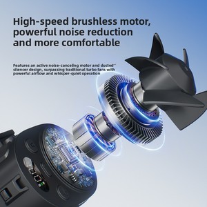 Ventilateur portable tour de cou et de taille, ventilateur personnel à puce de refroidissement rapide, affichage numérique, contrôle de vitesse infini, USB pour voiture - Product Image 5