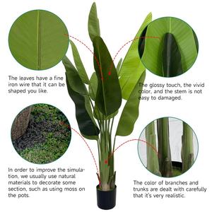 Décoration de verdure tropicale en forme de palmier du <span class=keywords><strong>voyageur</strong></span>, feuilles de bananier artificielles, bonsaï, plante artificielle - Product Image 4