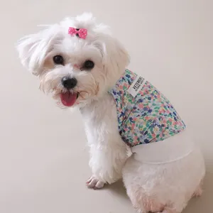 UFBemo Haustierkleid niedliches Hundeshemd bedruckt Hund Prinzessin Sommerbekleidung Kleidung Rock mit Rüschenhemd