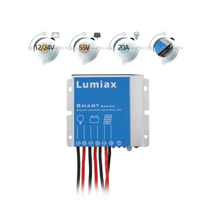 Lumiax 12v 24v 10a 20a Pwm لوحة طاقة شمسية شاحن تحكم للماء IP67