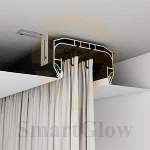 Installazione nascosta a doppia fila profili per tende anodizzati in Pvc bianco nero profilo del soffitto teso con profilo della tenda - Product Image 2