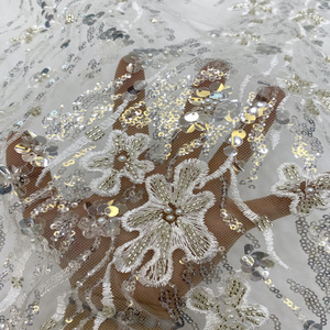 Nuevo bordado de Gauding cuentas de plata cuentas de burbujas + 3/5 por ciento pieza de cristal bordado industria pesada vestido de novia Cheongsam E - Product Image 5