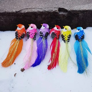 Piuma artificiale con il colore della coda lunga misto verde piante artigianato ornamenti giardino cortile birdwatching casa pennacchio decorazione - Product Image 6