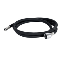 Tuyau d'évier noir moderne super flexible avec raccord rapide F1/2 pivotant à 360 degrés, en nylon tressé PE/EPDM pour salle de bain et cuisine