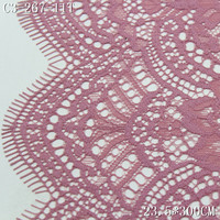 Vente chaude Français Chantilly Dentelle Saree Écologique 23cm Non-extensible Cils Violet Dentelle Garniture DIY Lingerie Accessoires De Couture