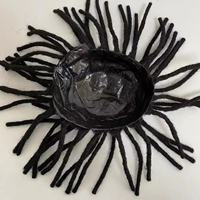 Perruque tressée africaine en cheveux humains Remy brésiliens, couleur noire, base en dentelle, 8x10 pouces, en stock, pour homme