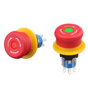 ปุ่มหยุดฉุกเฉินแบบหมุนเรืองแสงวงแหวนสีแดง สวิตช์ 220V สแตนเลสแบบมีสายพร้อมไฟ LED 5A IP65 อายุการใช้งาน 50000 รอบ - Product Image 4