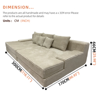 Sofá Modular de Espuma sin Estructura, Enrollable, Comprimido al Vacío, Sofá de Pana, Muebles de Espuma, Sofá Comprimido